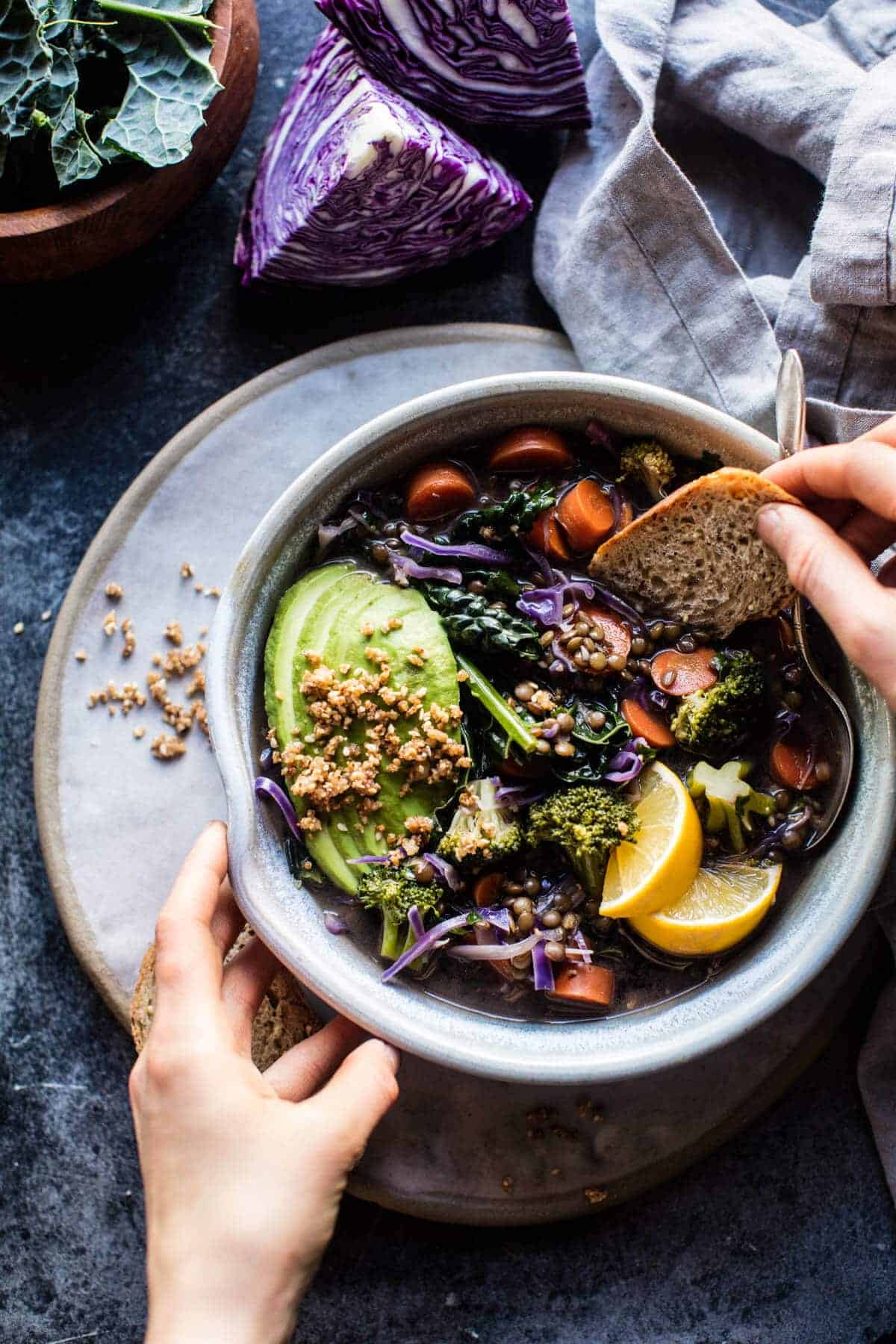 Mean Green Detox Vegetable Soup | halfbakedharvest.com @hbharvest