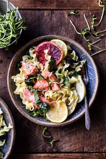 Slow Roasted Citrus Salmon with Fennel and Parmesan | halfbakedharvest.com @hbharvest