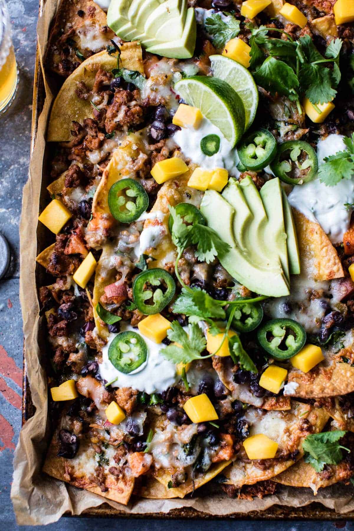 Black Bean Turkey Nachos with Jalapeno Yogurt | halfbakedharvest.com @hbharvest