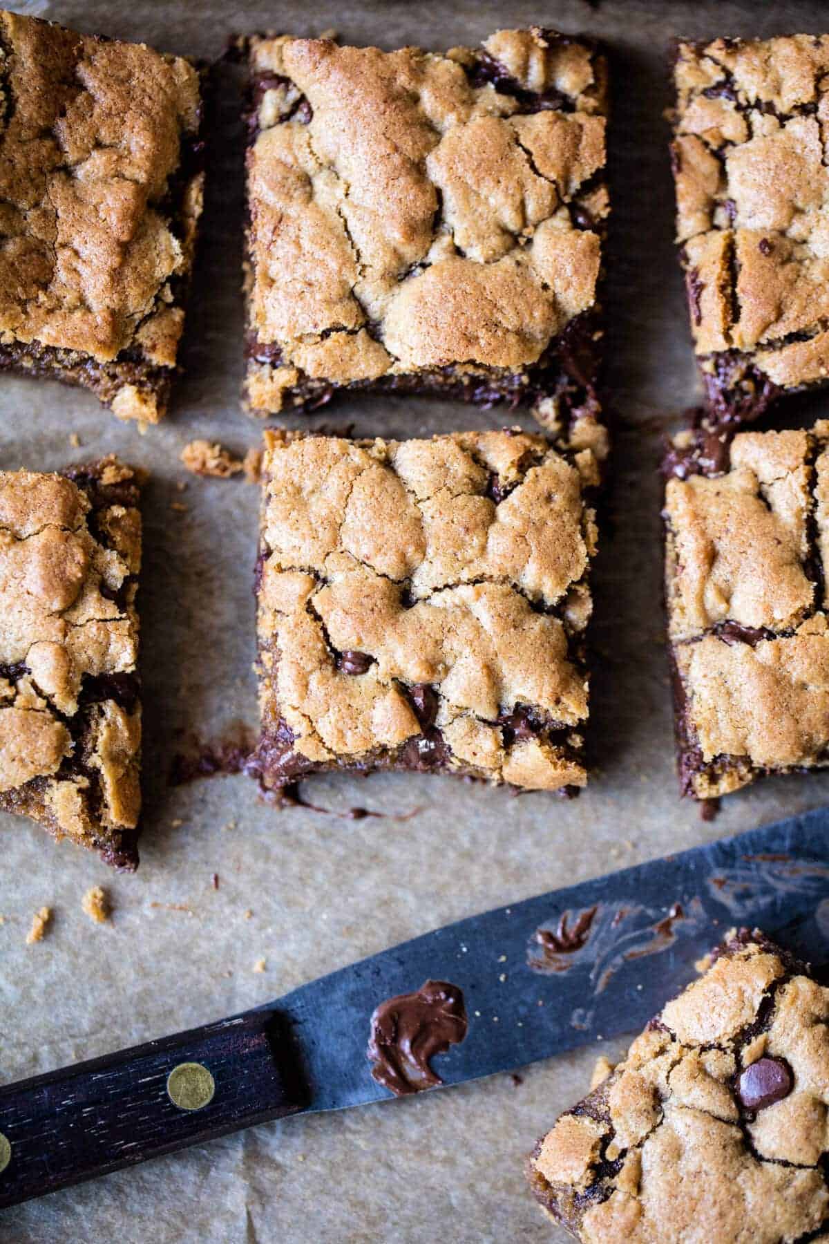 Healthy...ish Chocolate Chip Cookie Bars | halfbakedharvest.com @hbharvest