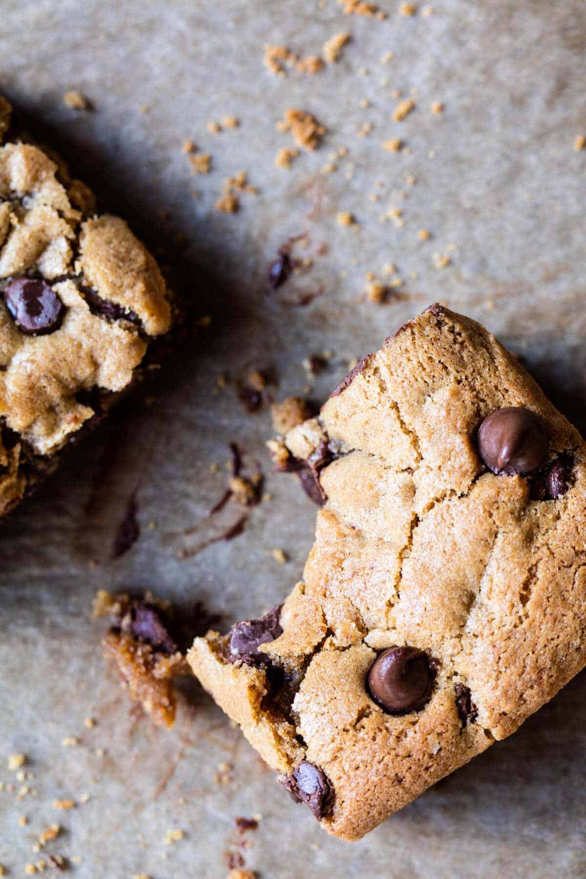 Healthy...ish Chocolate Chip Cookie Bars | halfbakedharvest.com @hbharvest