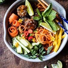 Vietnamese Meatball and Sweet Potato Noodle Bowl | halfbakedharvest.com @hbharvest