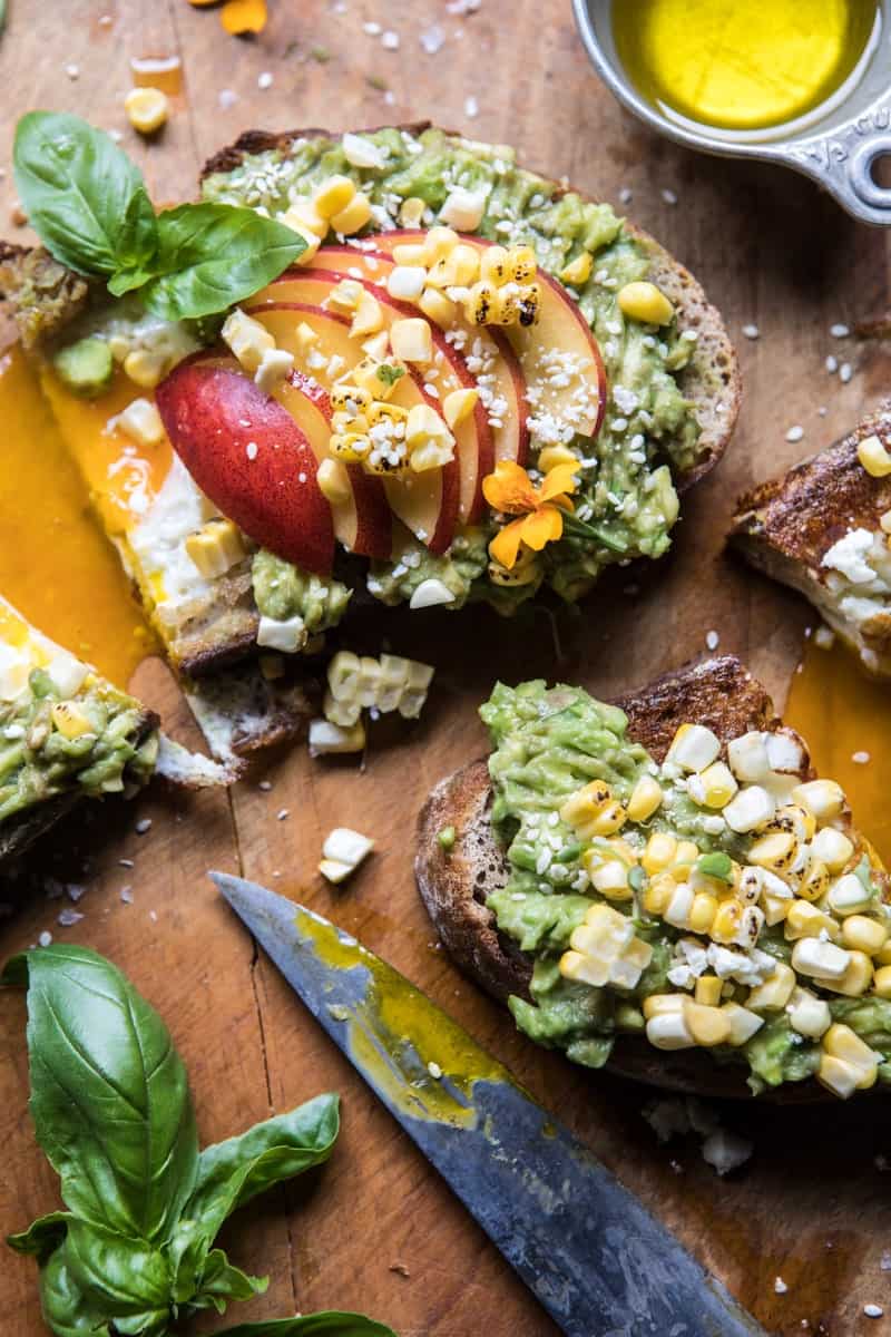 Grilled Corn and Feta Egg in a Hole Avocado Toast | halfbakedharvest.com @hbharvest
