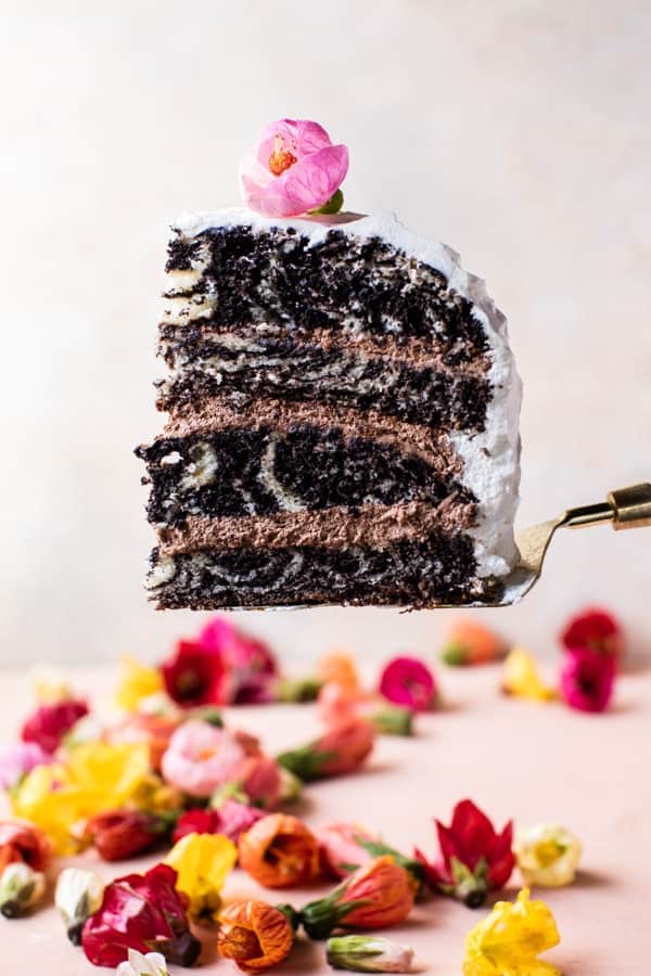 Chocolate Layered Zebra Mousse Cake | halfbakedharvest.com @hbharvest