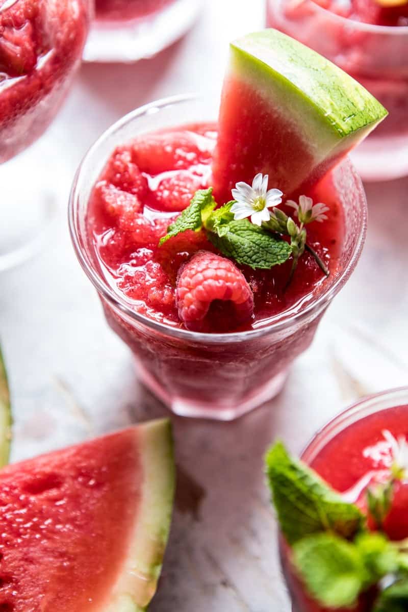 Frozen Watermelon Rose Sangria Slushies | halfbakedharvest.com @hbharvest