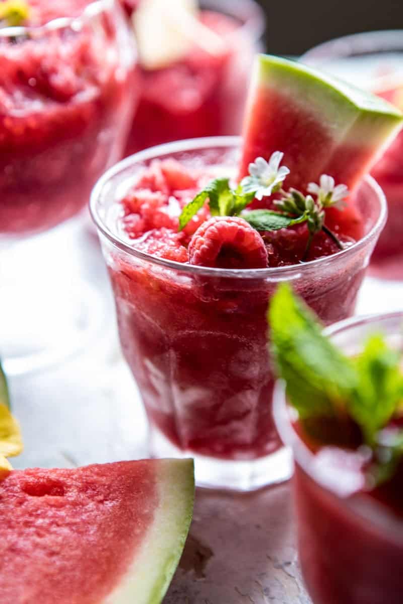 Frozen Watermelon Rose Sangria Slushies | halfbakedharvest.com @hbharvest