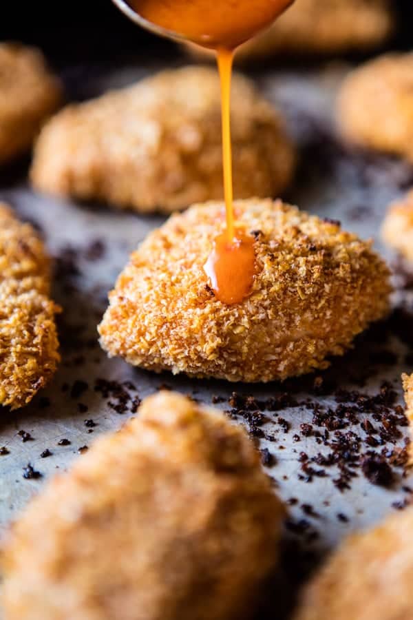 Healthier Oven Fried Sweet Tea Buffalo Chicken Sandwich | halfbakedharvest.com @hbharvest