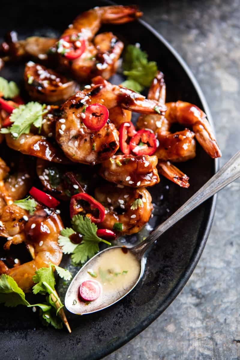 Honey Garlic Korean BBQ Grilled Shrimp | halfbakedharvest.com @hbharvest