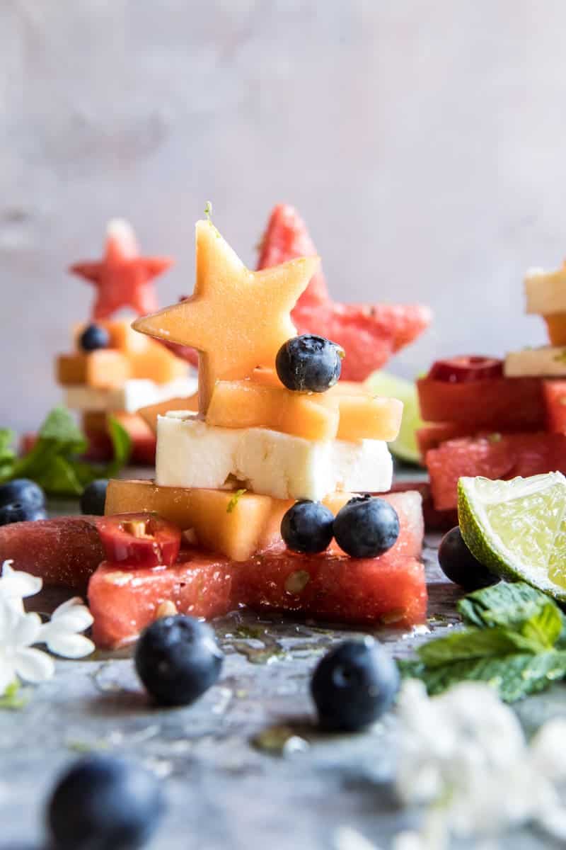 Blueberry, Melon, Feta, Fruit Salad Stacks | halfbakedharvest.com @hbharvest