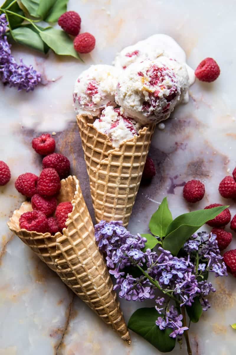 Easiest Raspberry Shortcake Ricotta Ice Cream | halfbakedharvest.com @hbharvest