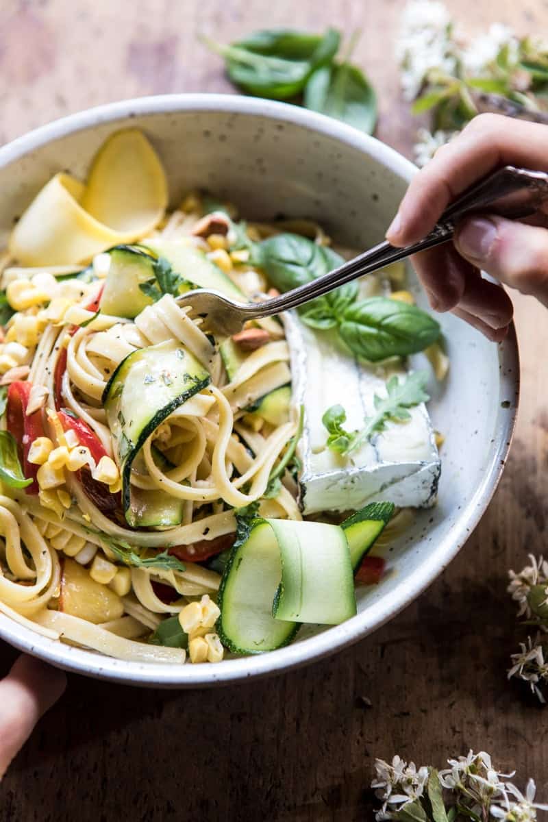 Farmers Market Goat Cheese Pasta Primavera | halfbakedharvest.com @hbharvest