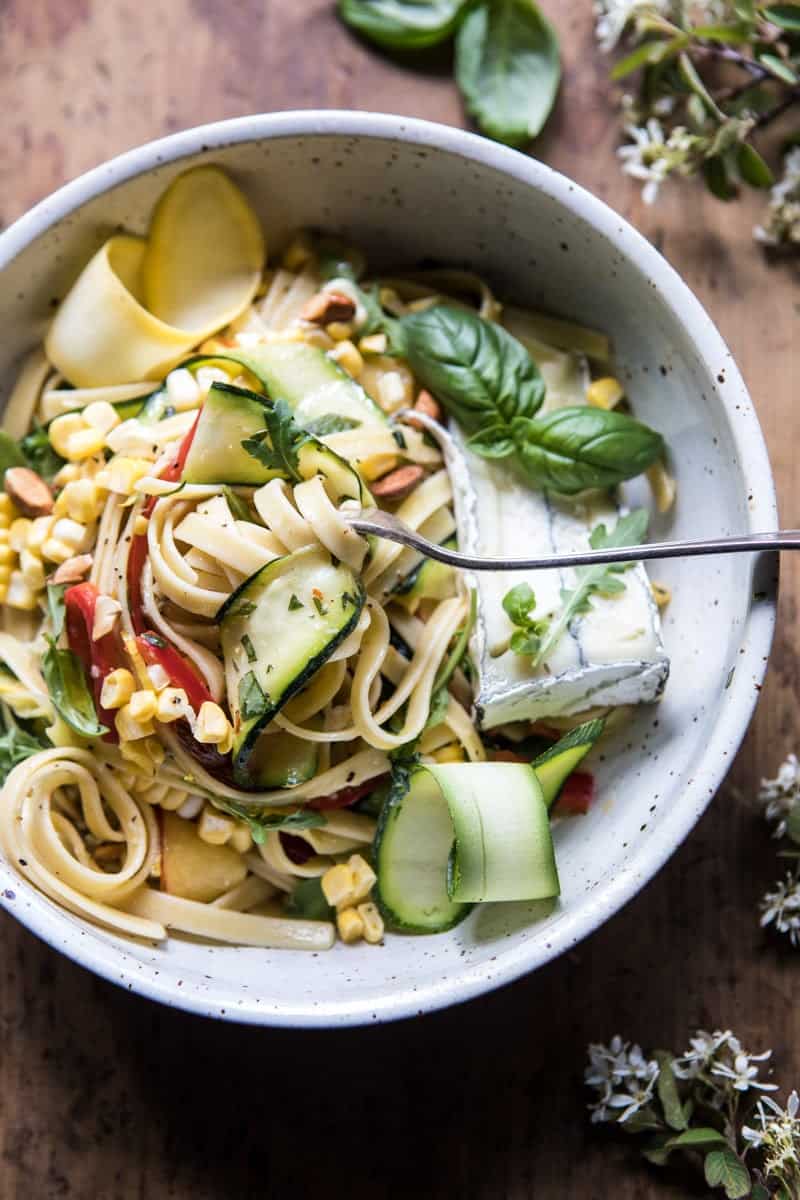 Farmers Market Goat Cheese Pasta Primavera | halfbakedharvest.com @hbharvest