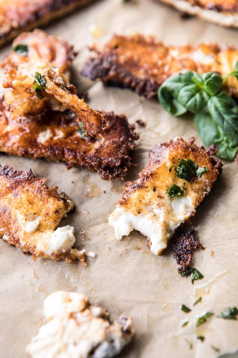 Greek Roasted Cauliflower Burgers with Pan Fried Feta and Tomato Olive Salsa | halfbakedharvest.com @hbharvest