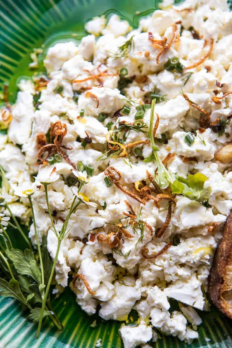 Lemon Feta Dip with Garlic Tomato Vinaigrette | halfbakedharvest.com @hbharvest