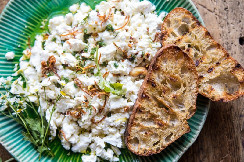 Lemon Feta Dip with Garlic Tomato Vinaigrette | halfbakedharvest.com @hbharvest