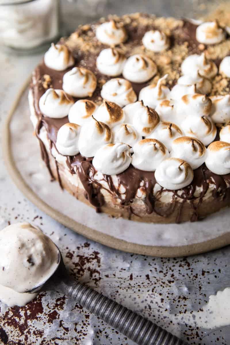 Salty Peanut Butter S'more Ice Cream Cake (VIDEO) | halfbakedharvest.com @hbharvest