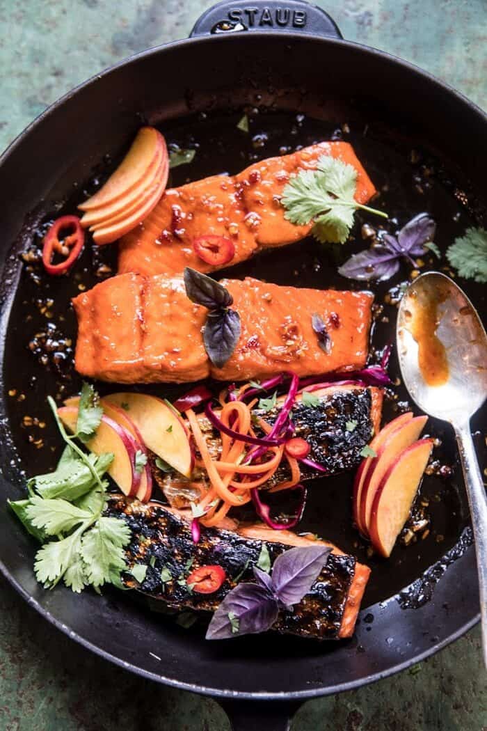 20 Minute Crispy Honey Ginger Salmon | halfbakedharvest.com @hbharvest