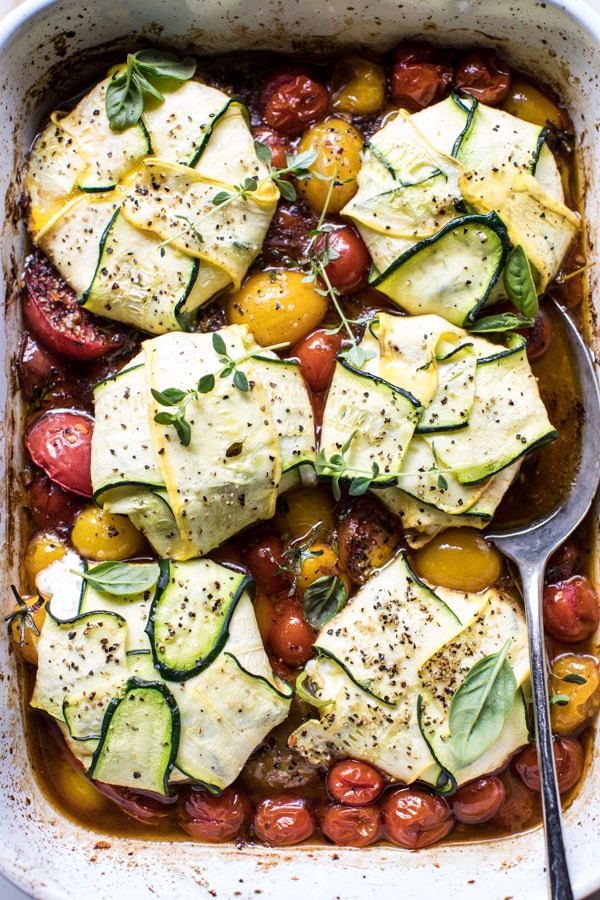 3 Cheese Zucchini Ravioli with Roasted Tomato Basil Sauce | halfbakedharvest.com @hbharvest