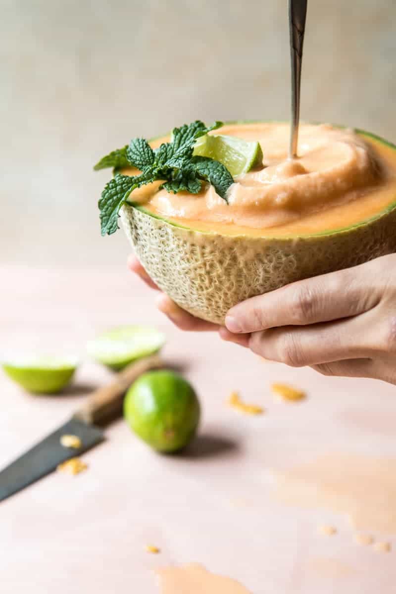Frozen Cantaloupe Margaritas | halfbakedharvest.com @hbharvest