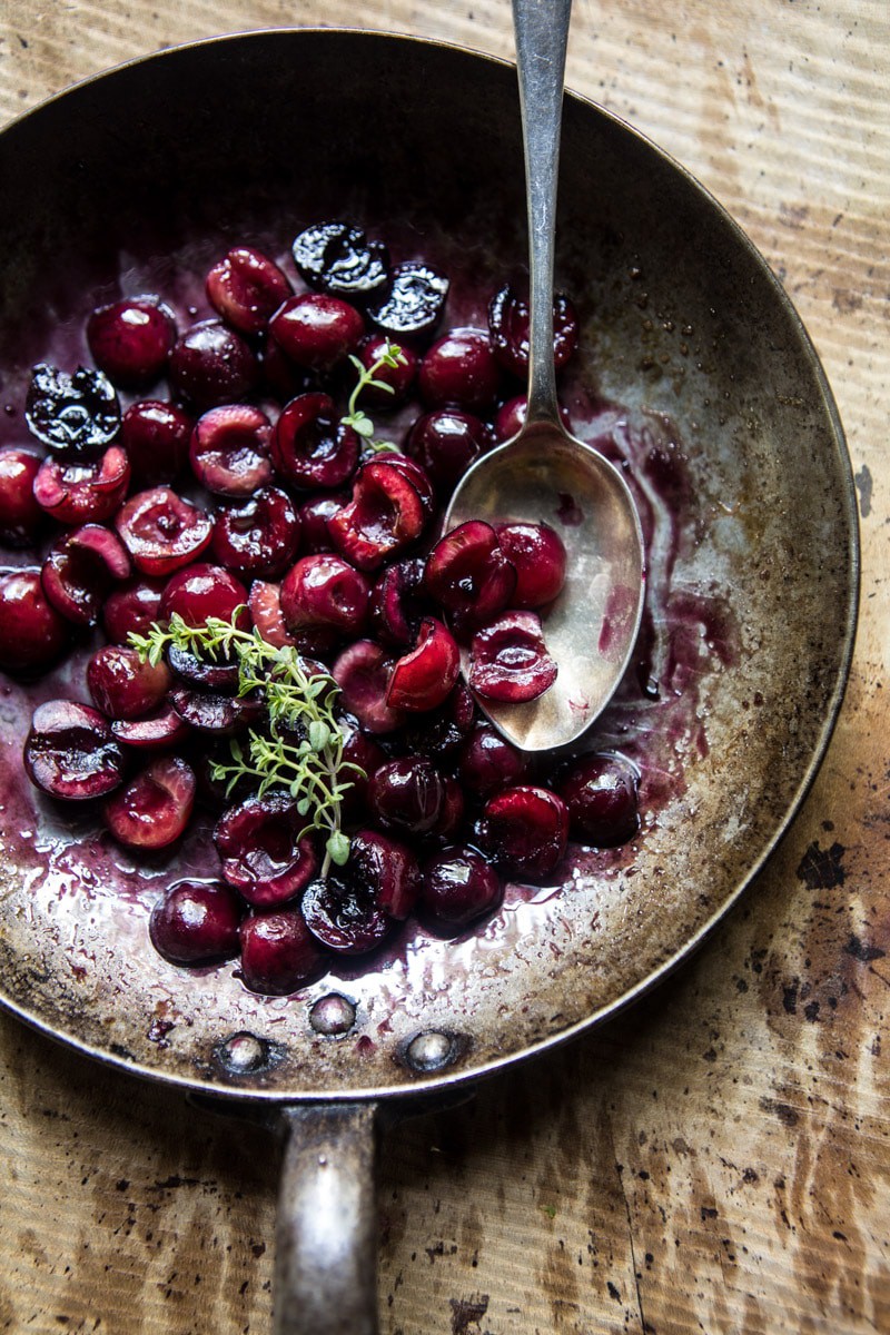 Honey Thyme and Sweet Cherry Grilled Brie | halfbakedharvest.com @hbharvest