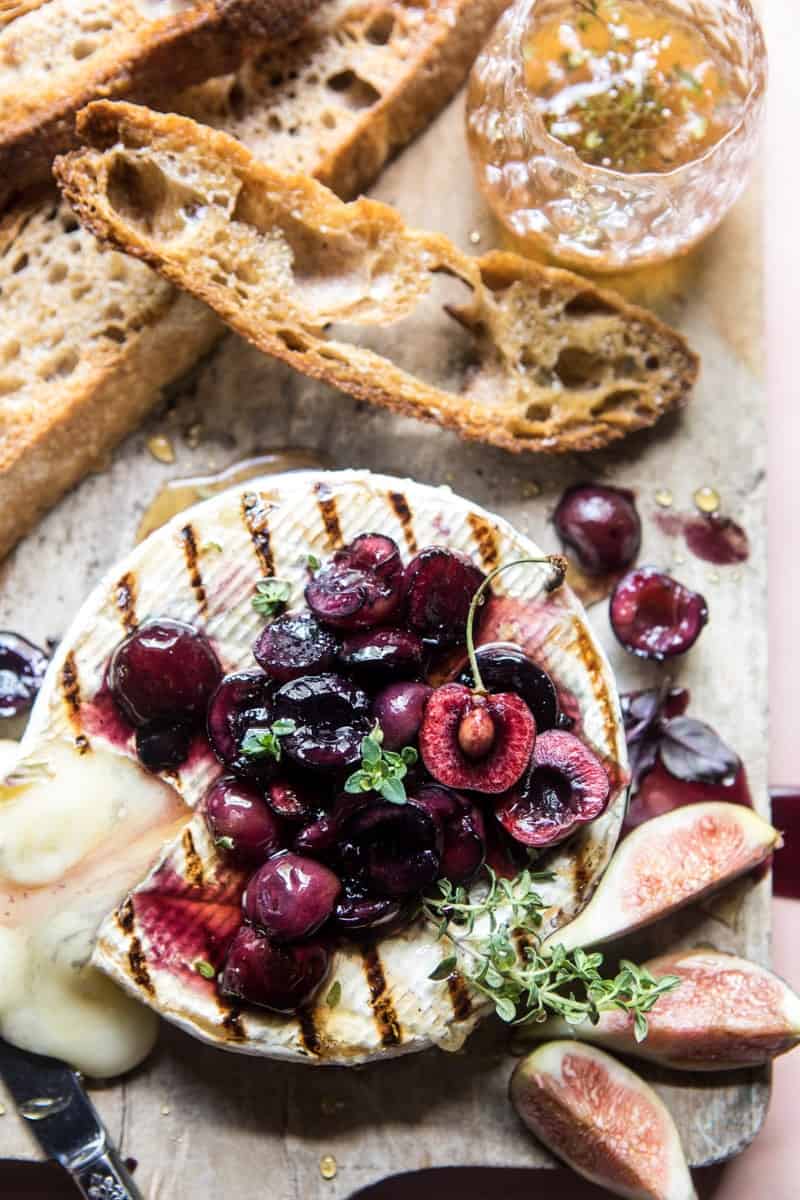 Honey Thyme and Sweet Cherry Grilled Brie | halfbakedharvest.com @hbharvest