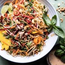 Rainbow Thai Basil Noodle Salad with Sesame Vinaigrette | halfbakedharvest.com @hbharvest