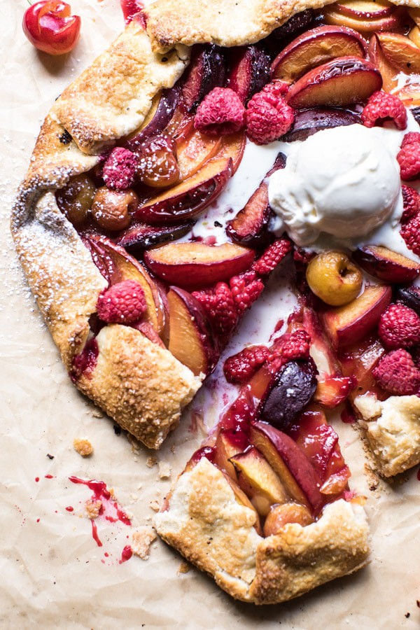 Raspberry Ginger Stone Fruit Galette | halfbakedharvest.com @hbharvest