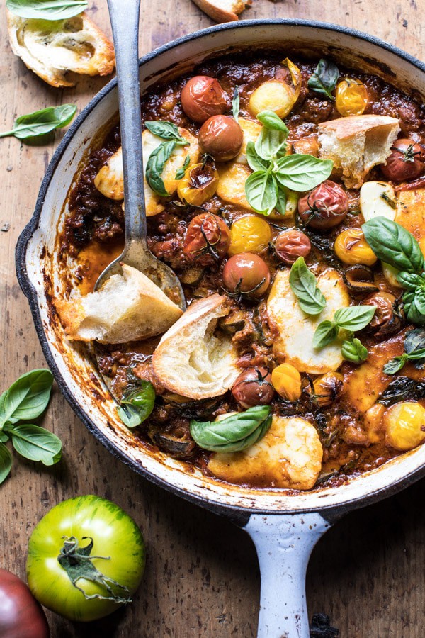 Summer Tomato and Zucchini Halloumi Bake | halfbakedharvest.com @hbharvest