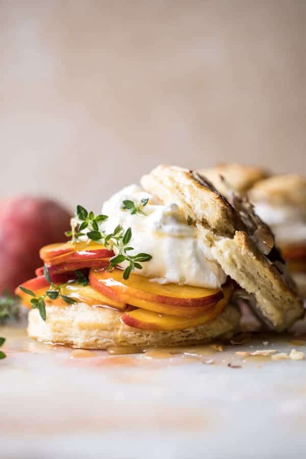 Sweet Peach Thyme Shortcakes | halfbakedharvest.com @hbharvest