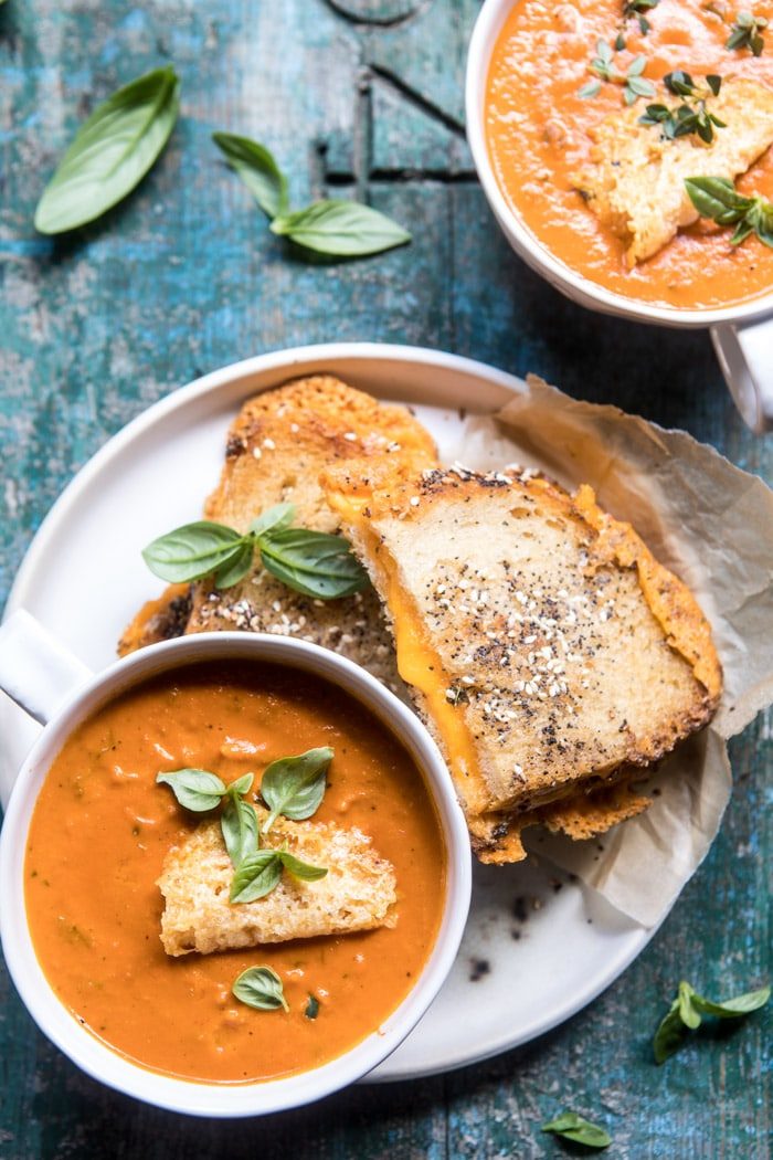 6 Ingredient Creamy Roasted Tomato Soup | halfbakedharvest.com @hbharvest
