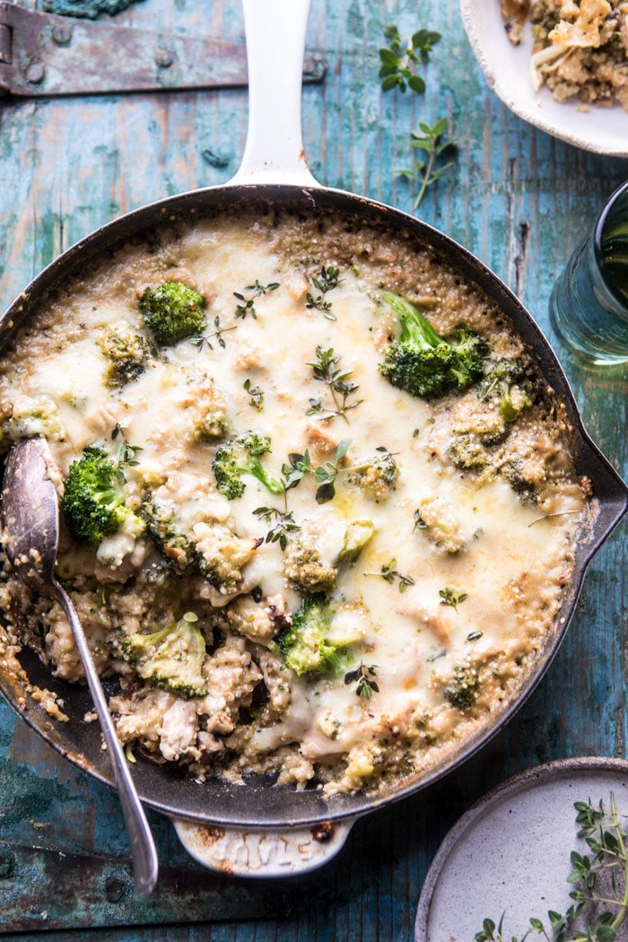 Chicken Broccoli Cheddar Quinoa Casserole | halfbakedharvest.com @hbharvest