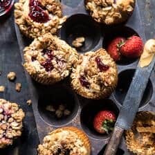 PB and J Oat Streusel Muffins | halfbakedharvest.com @hbharvest