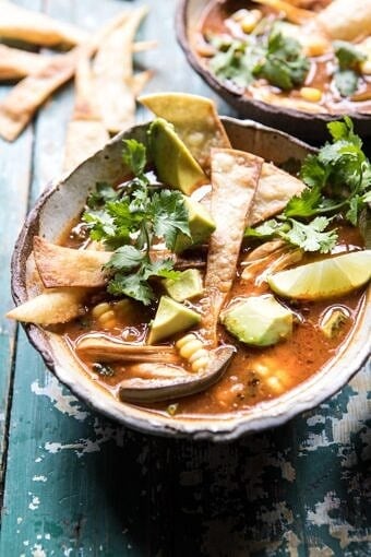 Poblano Corn Chicken Tortilla Soup | halfbakedharvest.com @hbharvest
