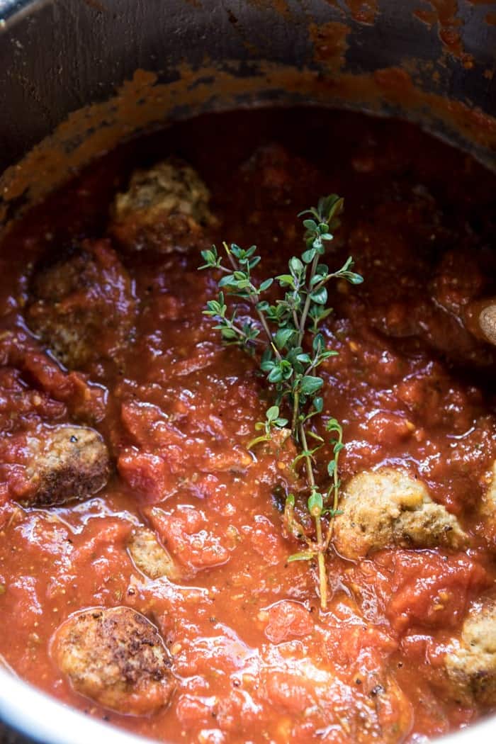 Instant Pot Turkey Meatballs and Spaghetti Squash | halfbakedharvest.com @hbharvest