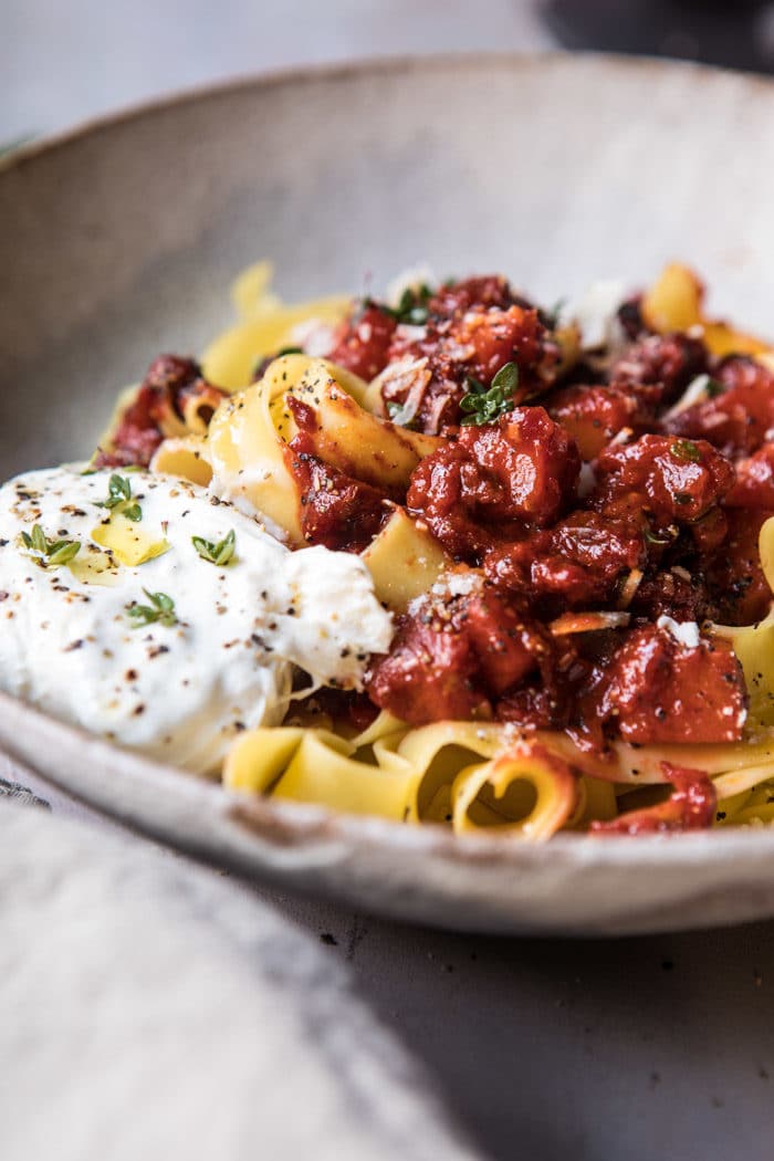 Pappardelle with Roasted Butternut Squash and Tomato Ragu | halfbakedharvest.com @hbharvest