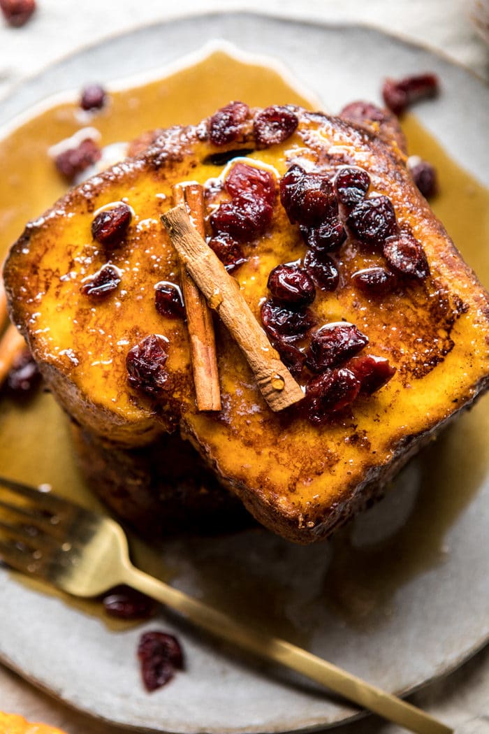 Pumpkin Spice French Toast with Cider Syrup | halfbakedharvest.com @hbharvest