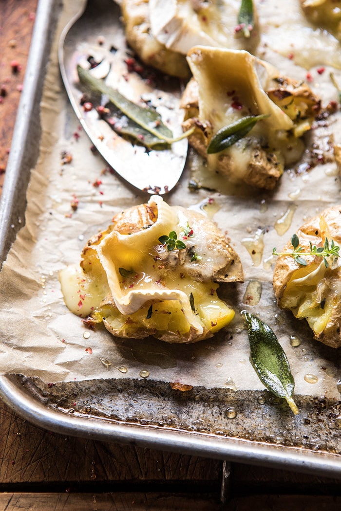 Brie Stuffed Crispy Baby Potatoes | halfbakedharvest.com @hbharvest