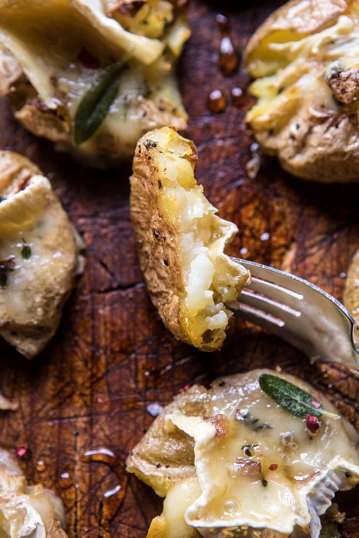 Brie Stuffed Crispy Baby Potatoes | halfbakedharvest.com @hbharvest