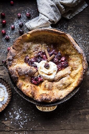 Cinnamon Spiced Dutch Baby with Cranberry Butter | halfbakedharvest.com @hbharvest