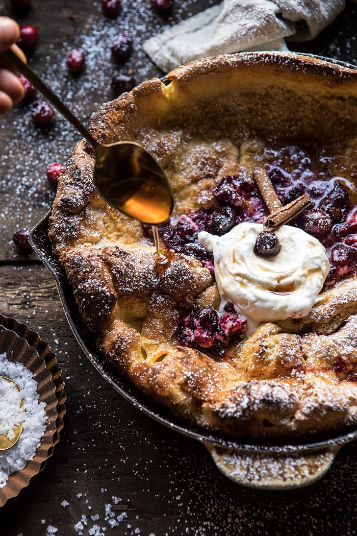 Cinnamon Spiced Dutch Baby with Cranberry Butter | halfbakedharvest.com @hbharvest