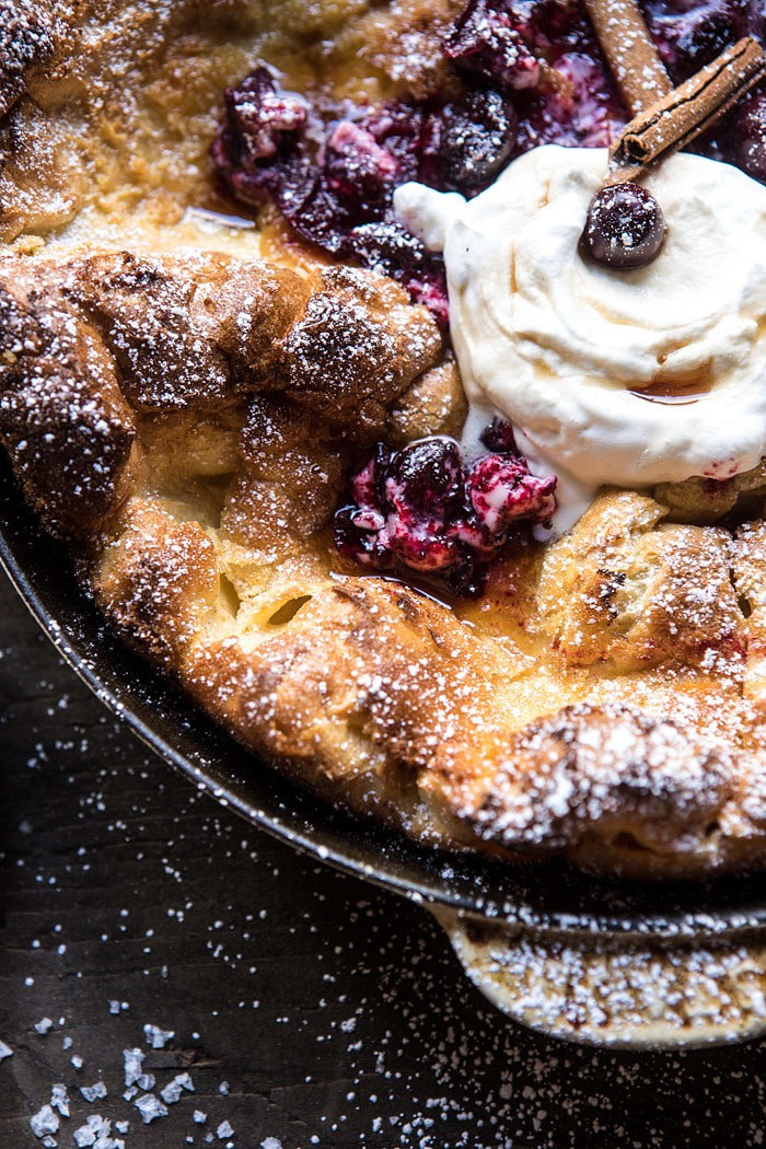 Cinnamon Spiced Dutch Baby with Cranberry Butter | halfbakedharvest.com @hbharvest