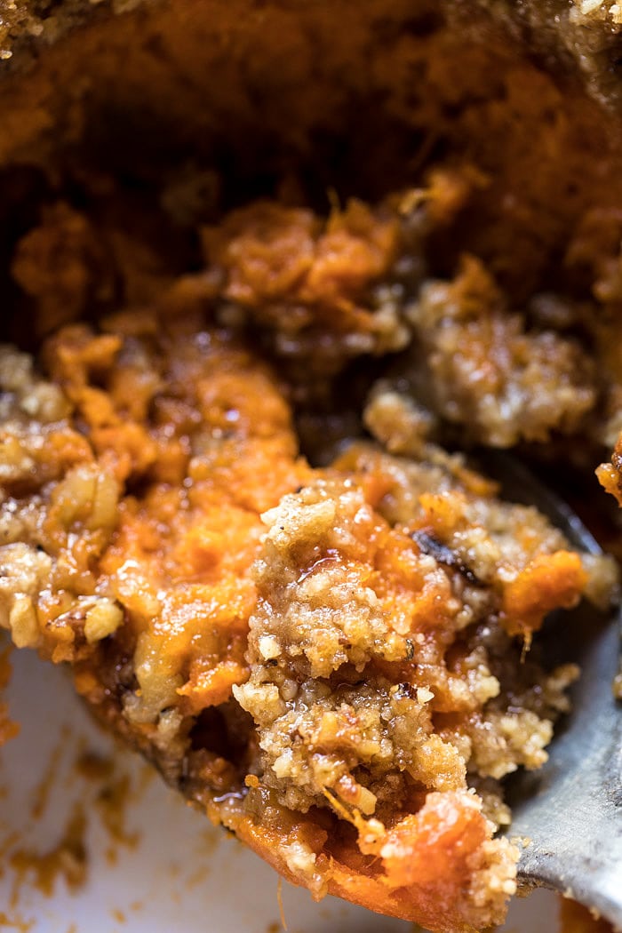 Cinnamon Streusel Swirled Maple Sweet Potato Casserole | halfbakedharvest.com @hbharvest