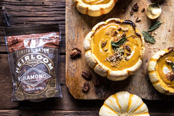 Cream of Pumpkin Soup with Maple Pecans | halfbakedharvest.com @hbharvest