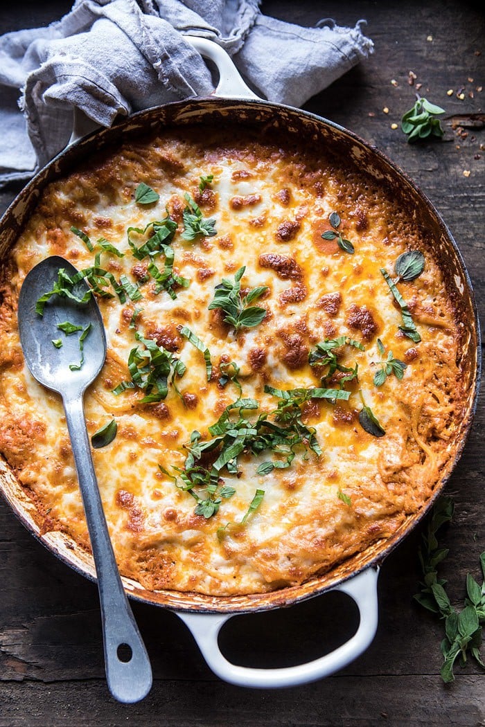 One-Pan Cheesy Spaghetti Pie | halfbakedharvest.com @hbharvest