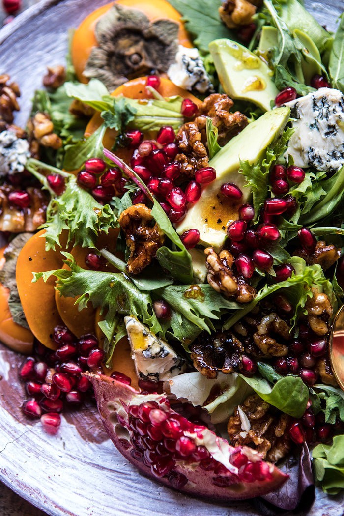 Pomegranate Avocado Salad with Candied Walnuts | halfbakedharvest.com @hbharvest