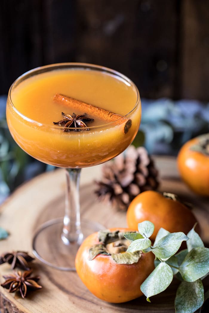 Spiced Persimmon Bourbon Old Fashioned | halfbakedharvest.com @hbharvest