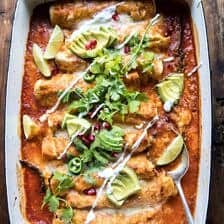 Spicy Poblano, Black Bean, and Quinoa Enchiladas | halfbakedharvest.com @hbharvest