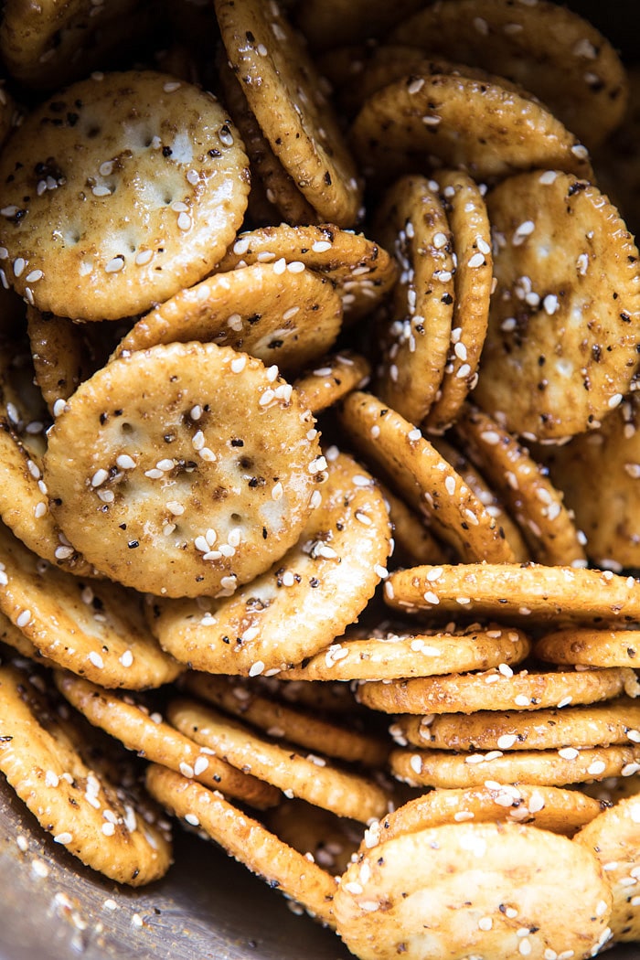Addicting Baked Seasoned Ritz Crackers | halfbakedharvest.com @hbharvest