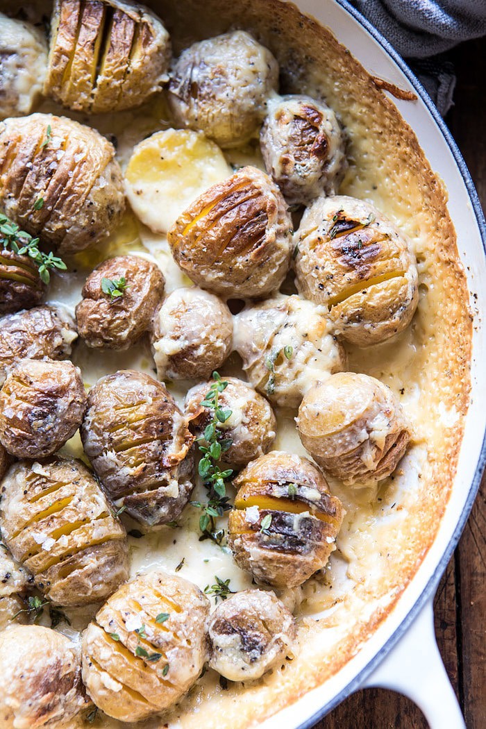 Cheesy Hasselback Potato Au Gratin | halfbakedharvest.com @hbharvest