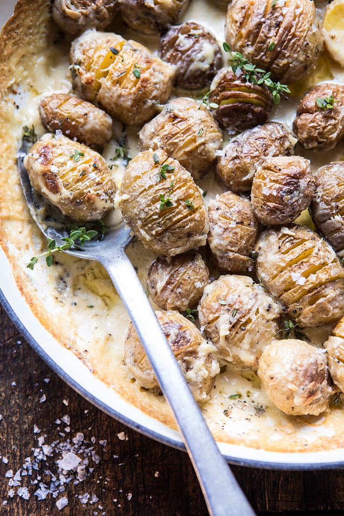 Cheesy Hasselback Potato Au Gratin | halfbakedharvest.com @hbharvest